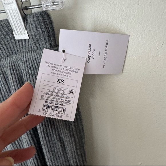 Auden grey cozy ribbed jogger pajama pants size XS NEW! - Picture 5 of 8